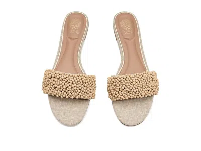 Vince Camuto Balea Beaded Band Flat Sandals In Brown