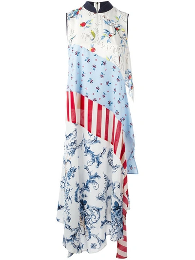 Antonio Marras Patchwork Maxi Dress In Blue