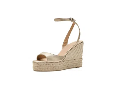 Castaã±er Ankle Strap Wedge Espadrilles In Gold