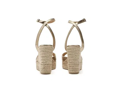 Castaã±er Ankle Strap Wedge Espadrilles In Gold