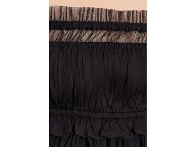 Allsaints Polyester Angela Gathered Frill Mini Dress In Black