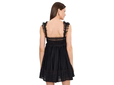 Allsaints Polyester Angela Gathered Frill Mini Dress In Black