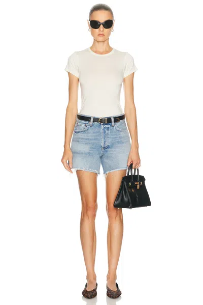 Agolde Parker Long Shorts In Fairway In Blue
