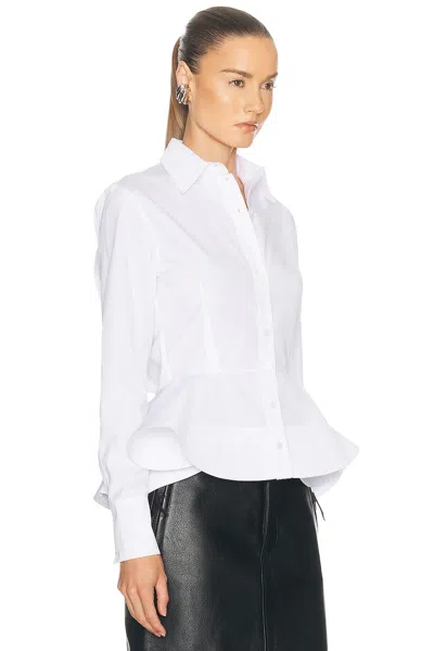 Stella Mccartney Womens Pure White Peplum-waist Tailored Cotton Shirt