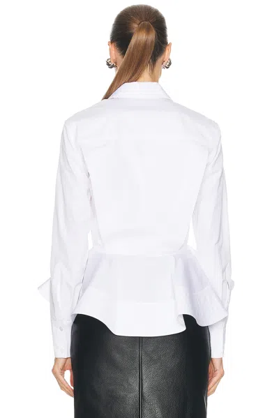 Stella Mccartney Womens Pure White Peplum-waist Tailored Cotton Shirt