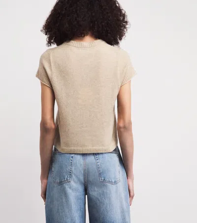 Me+em Cashmere Shrunken Knit Baby Tee Oatmeal In Neutral