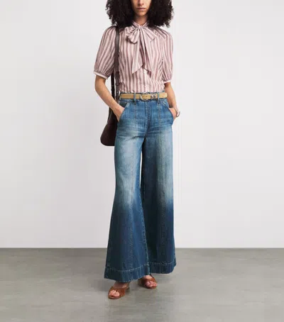 Me+em Distressed Ultimate Wide-leg Jean Authentic Blue