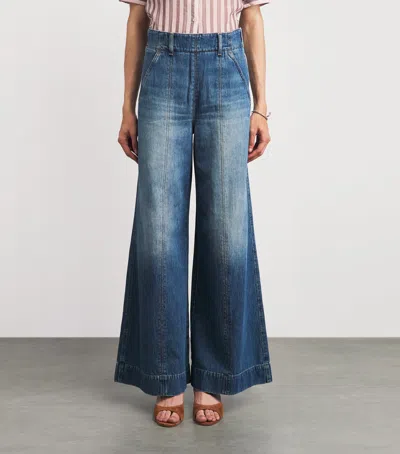 Me+em Distressed Ultimate Wide-leg Jean Authentic Blue