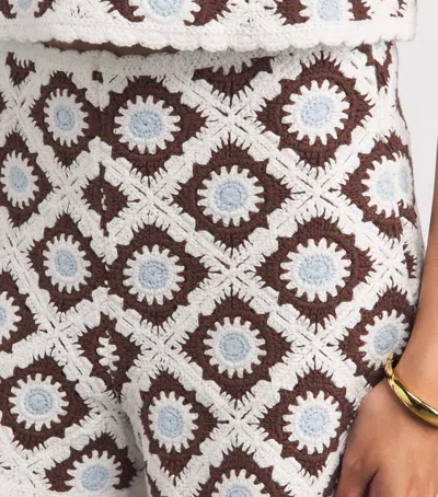 Maje Floral Patterned Crocheted Shorts In Multi