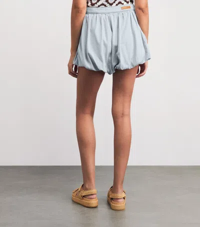 Maje Chambray Bubble-hem Skort In Blue