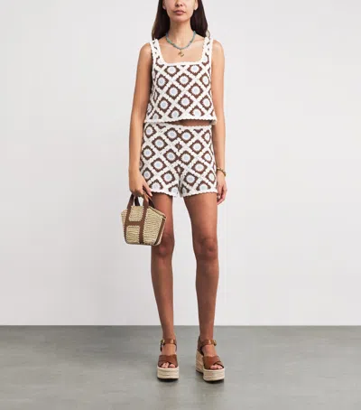 Maje Floral-embroidered Crochet Top In Multi