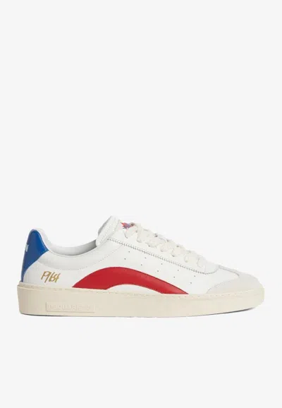Dsquared2 Premium Leather Lace-up Sneakers For Men In Multi