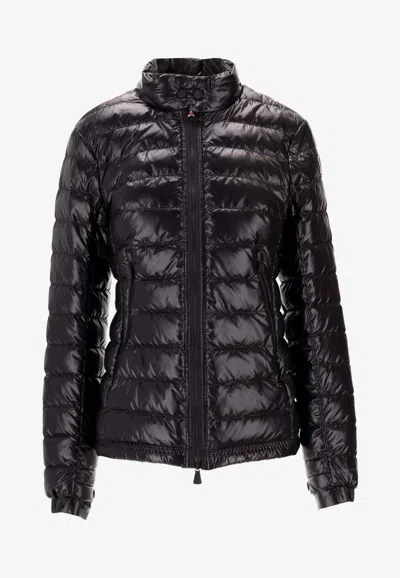 Moncler Packable Nylon Down Jacket With Two-way Zip Closure In Black