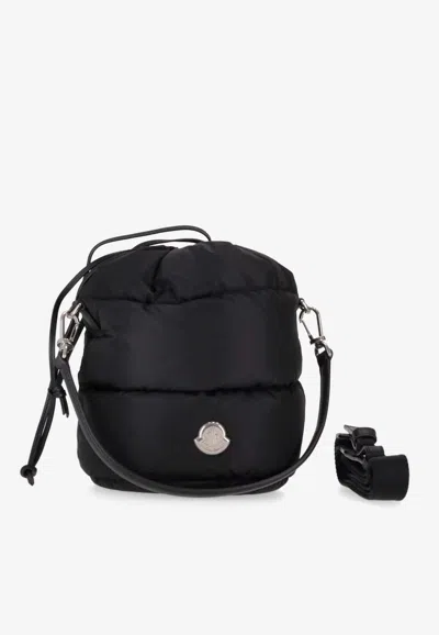 Moncler Caradoc Fabric Bucket Bag With Adjustable Strap In Black