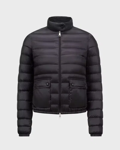 Moncler Lans Short Jacket High Collar Quilting In Black