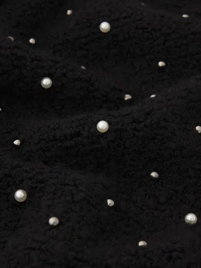 Frame Womens Black The Embellished Wool-blend Knitted Jacket In Black