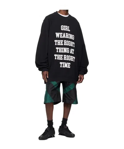 Vaquera Oversized Pullover Sweatshirt In Black