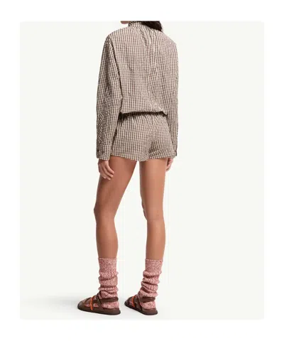 Moncler Vichy Romper With Bow In Multi