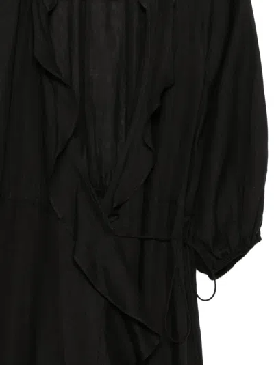 Marella Ruffled Wrap Dress In Black