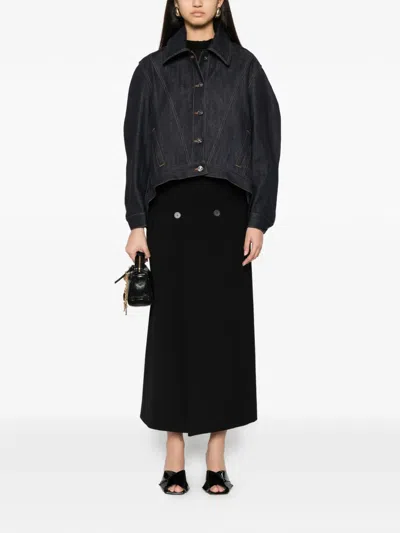 Givenchy Curved-hem Denim Jacket In Blue