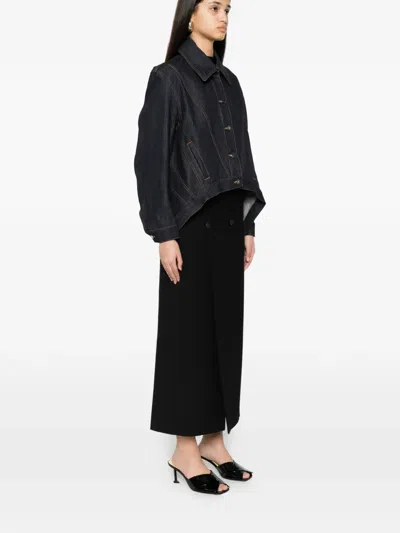 Givenchy Curved-hem Denim Jacket In Blue