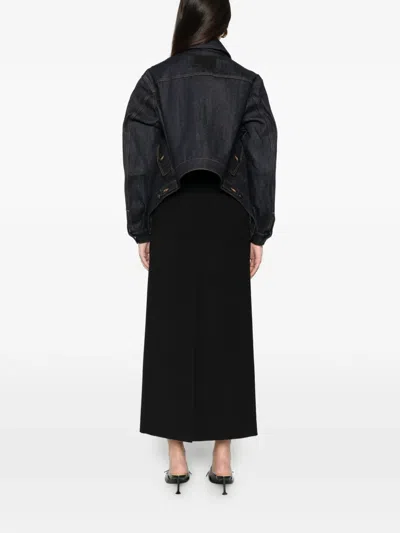 Givenchy Curved-hem Denim Jacket In Blue