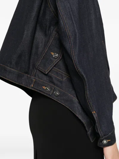Givenchy Curved-hem Denim Jacket In Blue