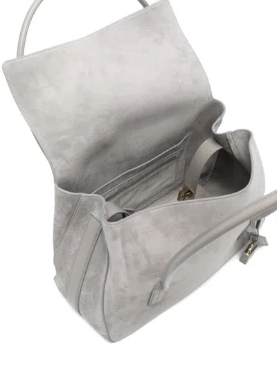Tom Ford Eclipse Padlock Suede Tote Bag In Gray