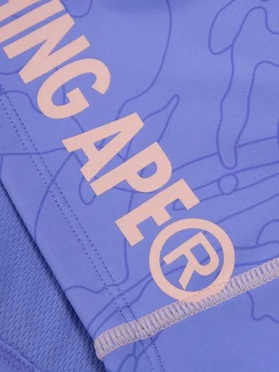 Aape By A Bathing Ape Moonface Patterned Bra Top In Blue