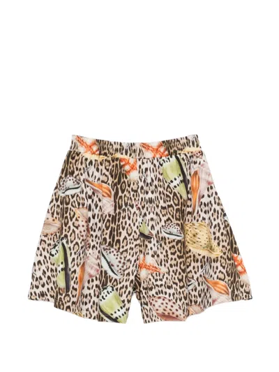 Roberto Cavalli Leopard-pattern Shorts In Neutral
