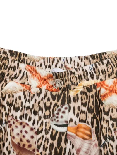 Roberto Cavalli Leopard-pattern Shorts In Neutral