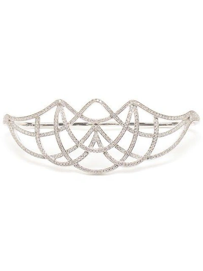 Shop Gaydamak Diamond Hand Bracelet In White