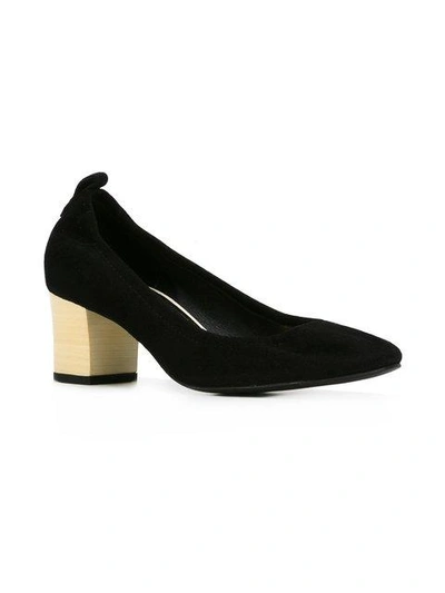 Shop Lanvin Contrast Block Heel Pumps In Black