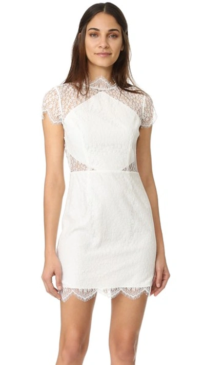 Keepsake Daydream Lace Mini Dress In Ivory