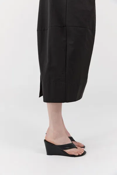 St Agni Stitch Detail Thong Wedges Black