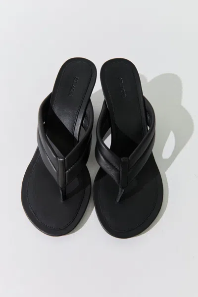 St Agni Stitch Detail Thong Wedges Black