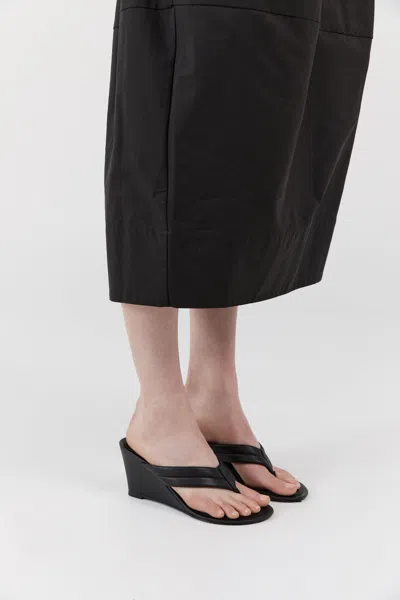 St Agni Stitch Detail Thong Wedges Black