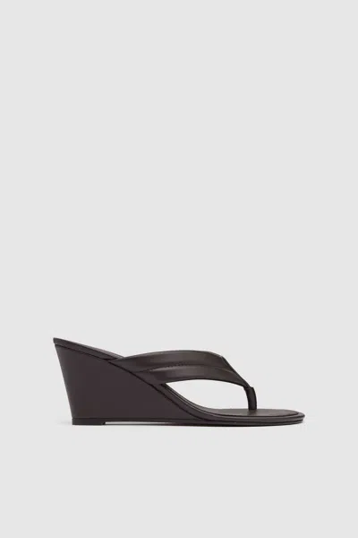 St Agni Stitch Detail Thong Wedges Black
