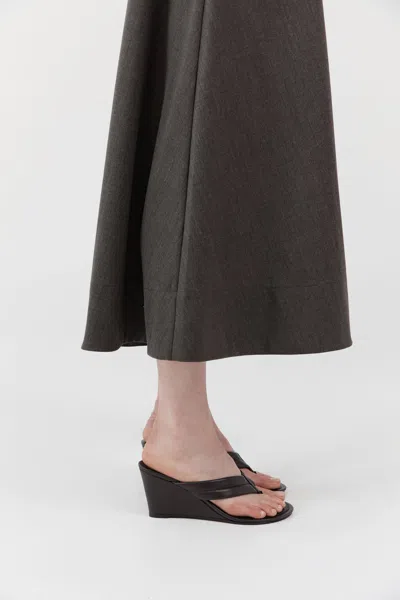 St Agni Stitch Detail Thong Wedges Black