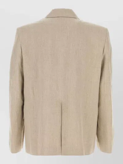 Séfr Donovan Linen Blazer Double Breasted Design In Neutral