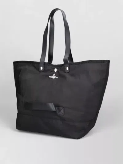 Vivienne Westwood Rectangular Shoulder Bag Top Handle Design In Black