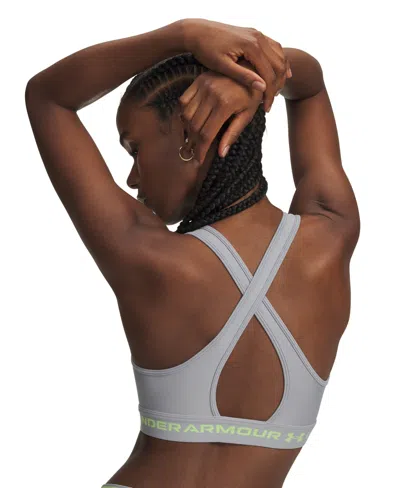 Under Armour Crossback Mid Impact Bra In Green