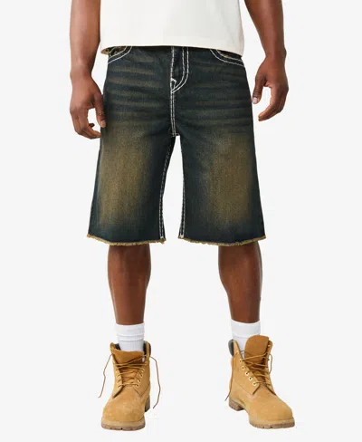 True Religion Mikey Super T Flap Denim Shorts In Dark Wash