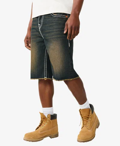 True Religion Mikey Super T Flap Denim Shorts In Dark Wash