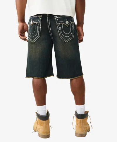 True Religion Mikey Super T Flap Denim Shorts In Dark Wash