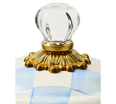 Mackenzie-childs Check Squashed Pot In Blue