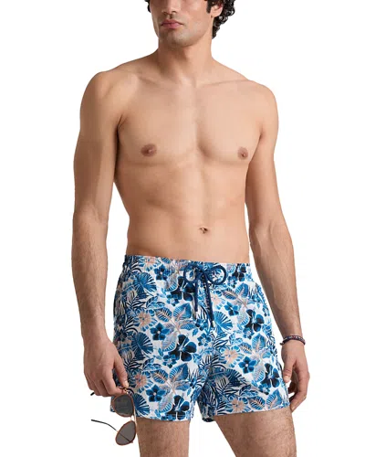 Vilebrequin Moorise Straight-leg Mid-length Printed Recycled Swim Shorts In Blue