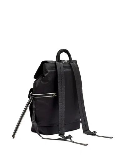 Ganni Black Polyamide Polyurethane Backpack In Black