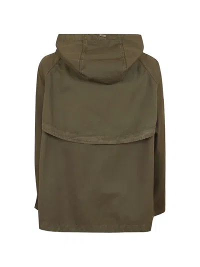 Herno Hooded Drawstring Jacket In Green