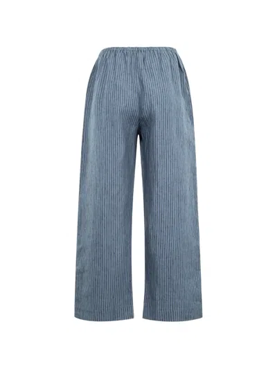 Deiji Studios Ease Stripe-pattern Trousers In Blue